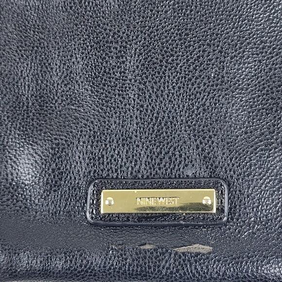 Vintage Nine West Black & White Shoulder Purse Gold Chain Strap & Pink Inside - Picture 3 of 12